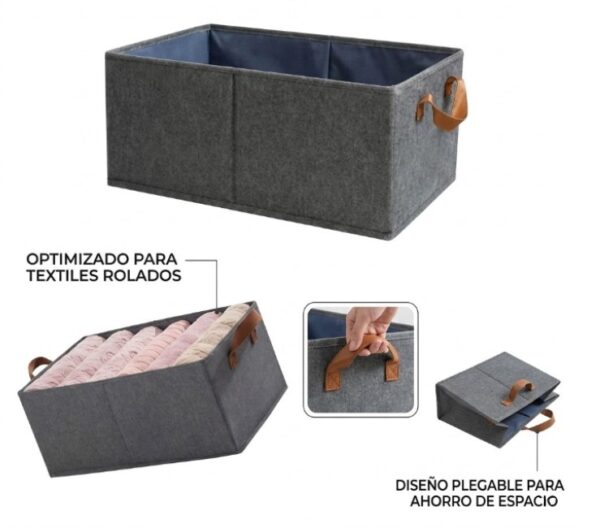 Cesto Organizador de Ropa Plegable Canasto C/ Manija
