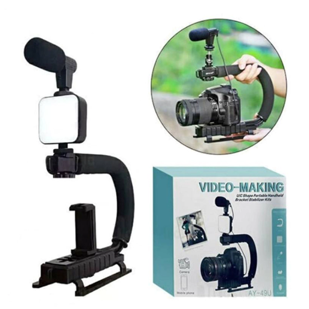 Estabilizador Influencer // Video Making // Kit c/ Luz y Micr0fono Porta Celular / Camara - Ideal para Transmisiones en vivo y Videos - Creadores de Contenido (copia)