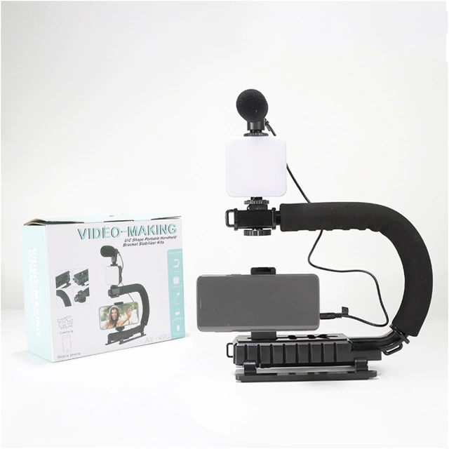 Estabilizador Influencer // Video Making // Kit c/ Luz y Micr0fono Porta Celular / Camara - Ideal para Transmisiones en vivo y Videos - Creadores de Contenido (copia)