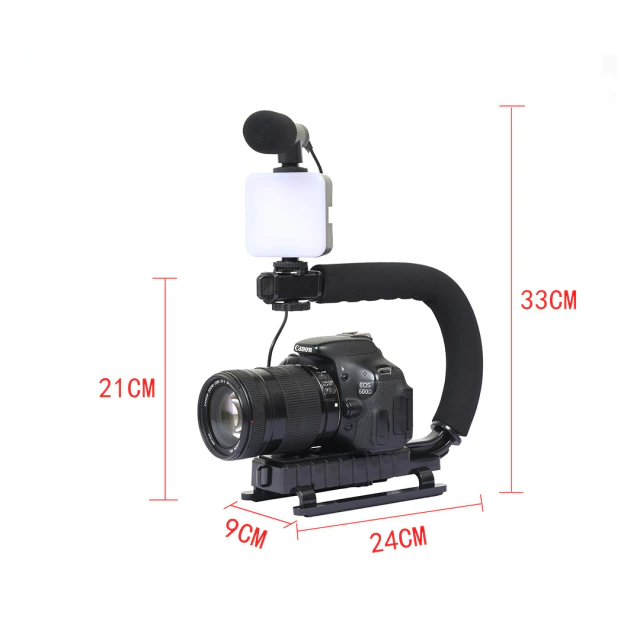 Estabilizador Influencer // Video Making // Kit c/ Luz y Micr0fono Porta Celular / Camara - Ideal para Transmisiones en vivo y Videos - Creadores de Contenido (copia)