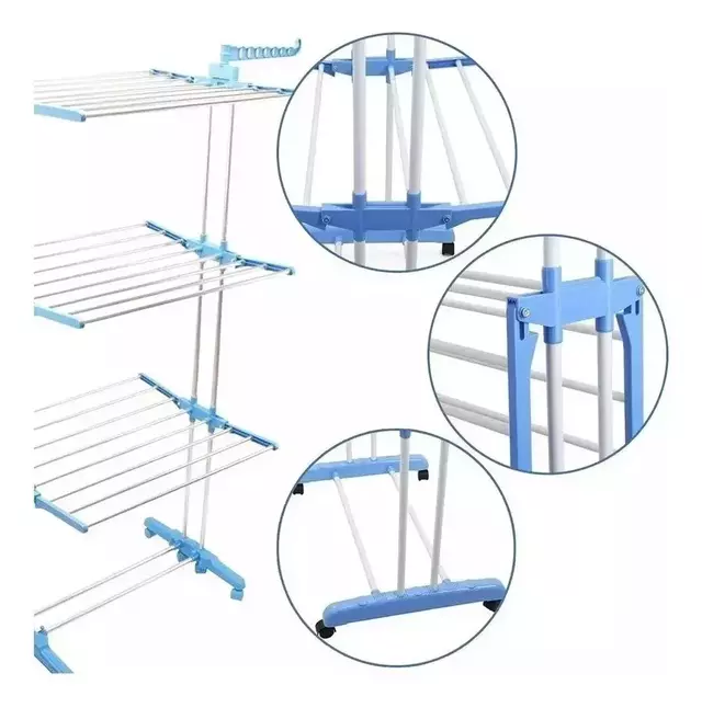TENDER DE ROPA VERTICAL 3 NIVELES AZANA REFORZADO (40 KG)