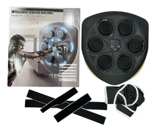 Maquina de Boxeo Inteligente + Guantes + Agarre a la pared + Bluetooth (Musica) Parlante