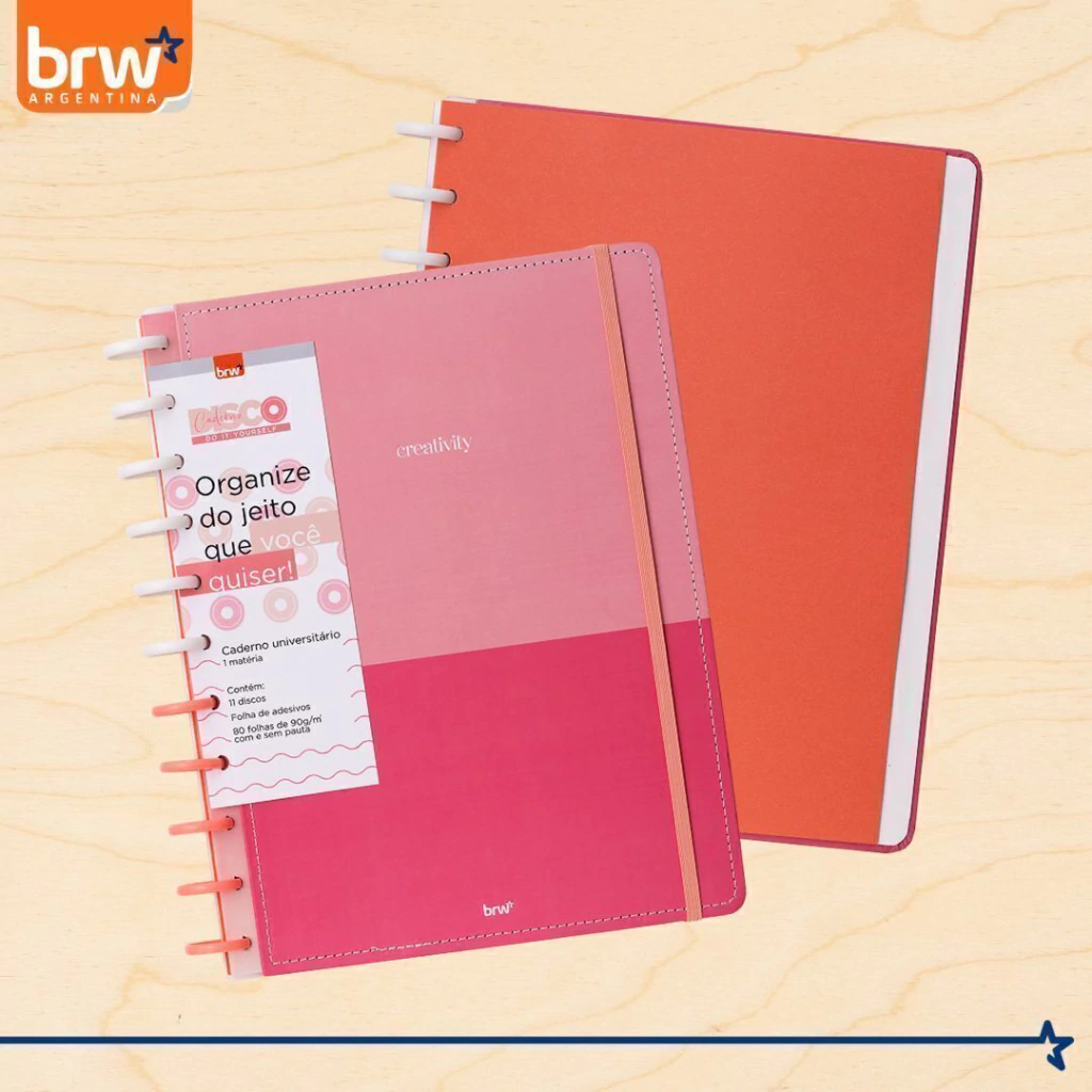Cuadernos Inteligentes BRW * Coral Creativo * Tamaño A4 (Grandes) Hojas rayadas Sistema de Discos
