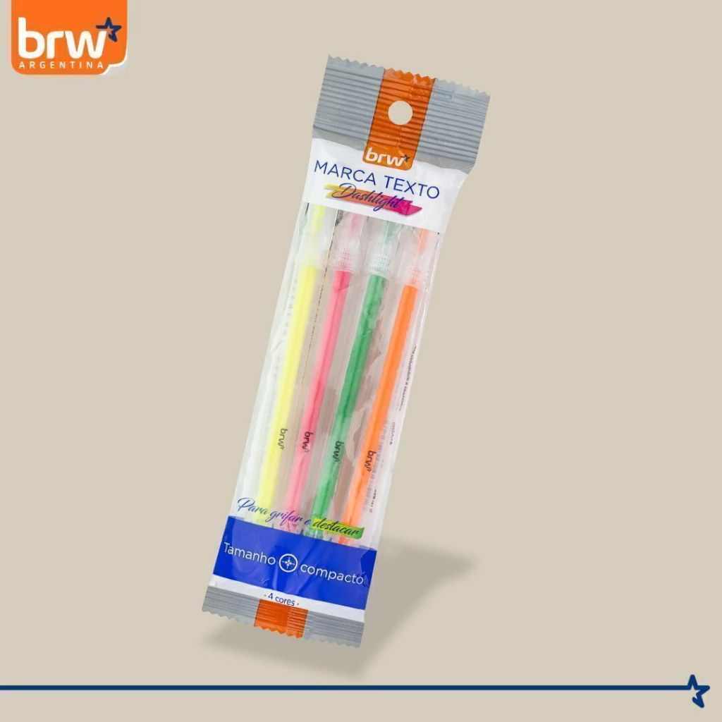 Resaltadores BRW Flúo x 4 (Neón)