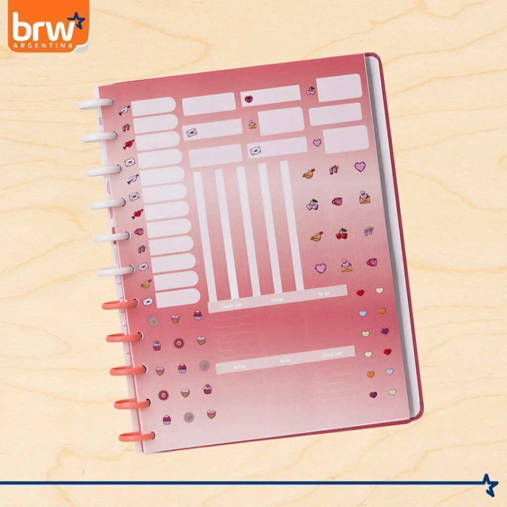 Cuadernos Inteligentes BRW * Coral Creativo * Tamaño A4 (Grandes) Hojas rayadas Sistema de Discos