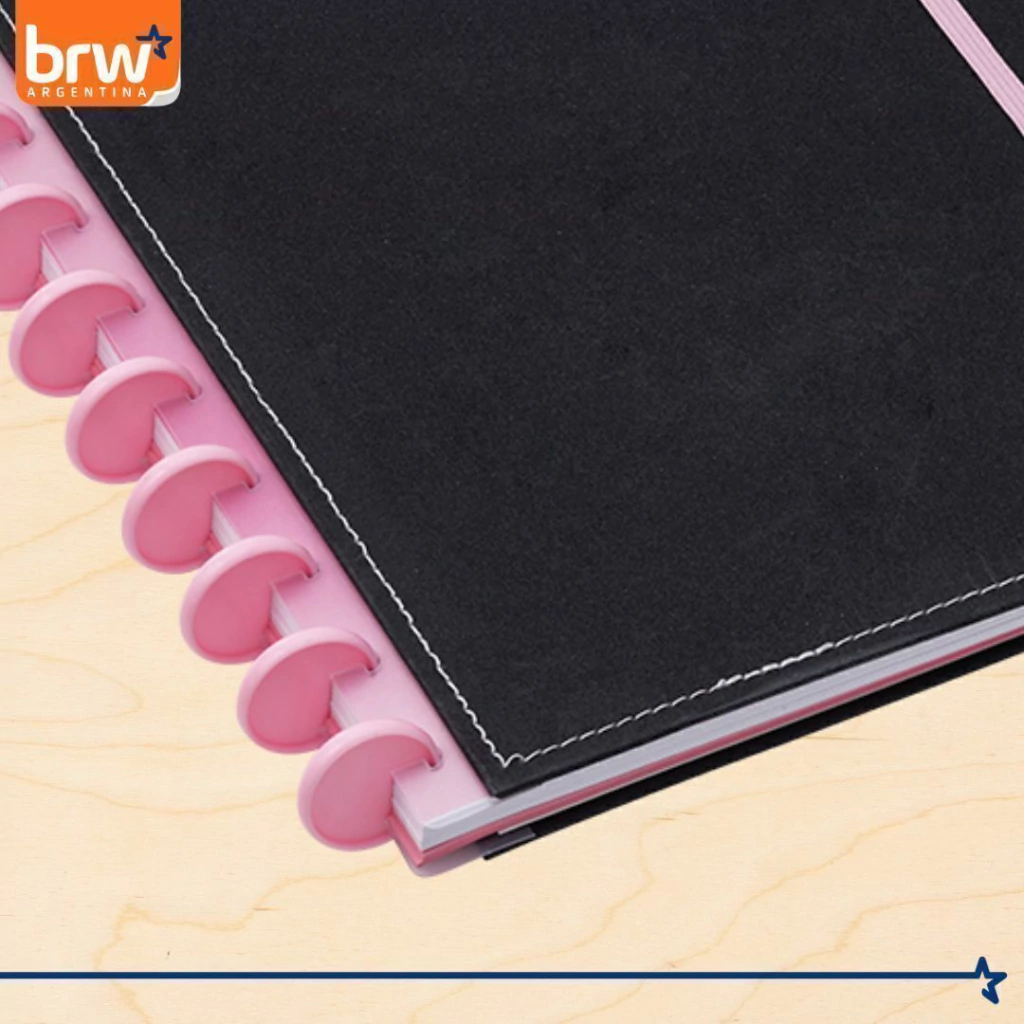 Cuadernos Inteligentes BRW * Glitter Negro * Tamaño A4 (Grandes) Hojas rayadas Sistema de Discos