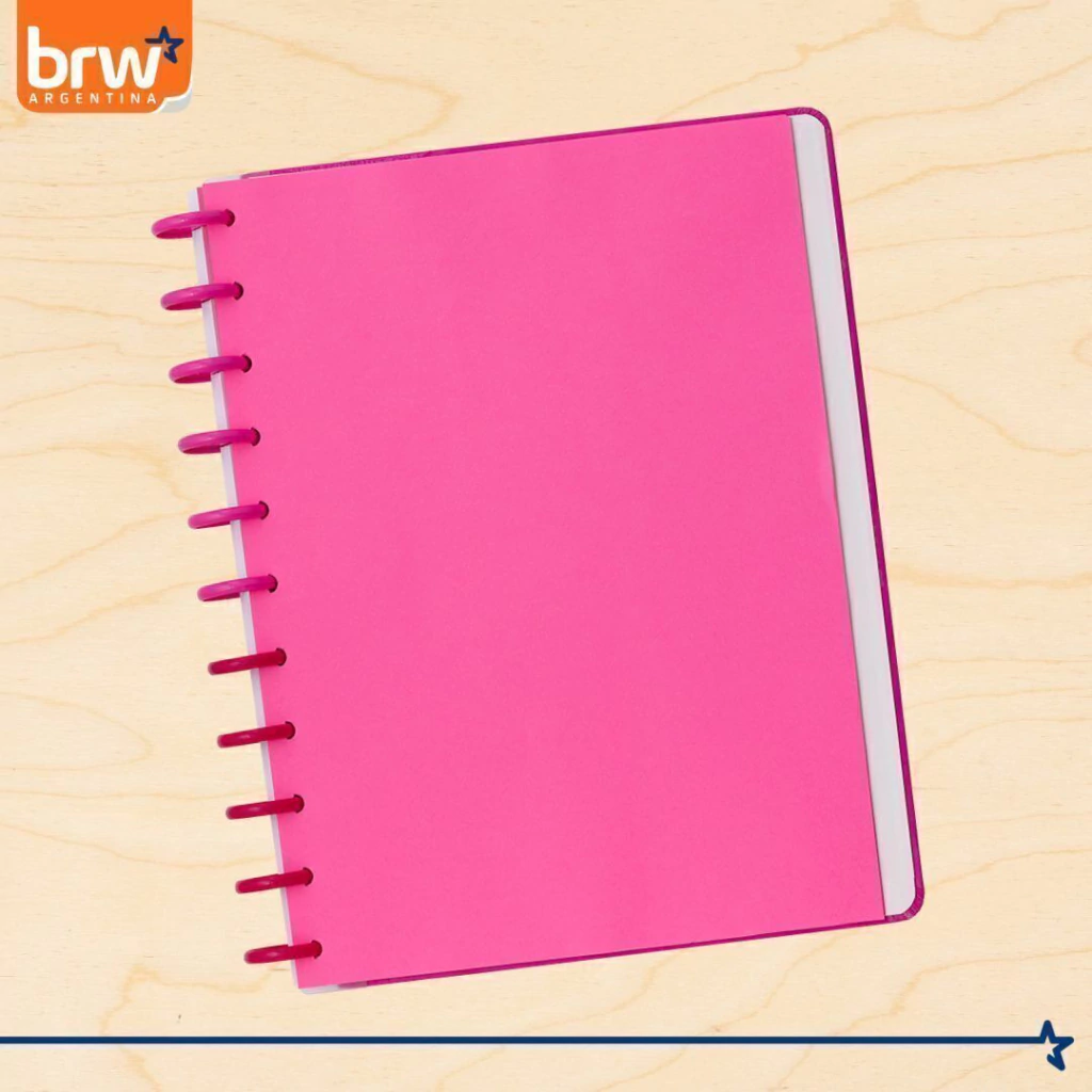 Cuadernos Inteligentes BRW * Rosa Inspiración * Tamaño A4 (Grandes) Hojas rayadas Sistema de Discos