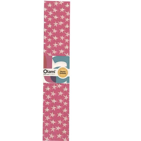 PAPEL CREPE FANTASIA - ESTRELLAS ROJO -