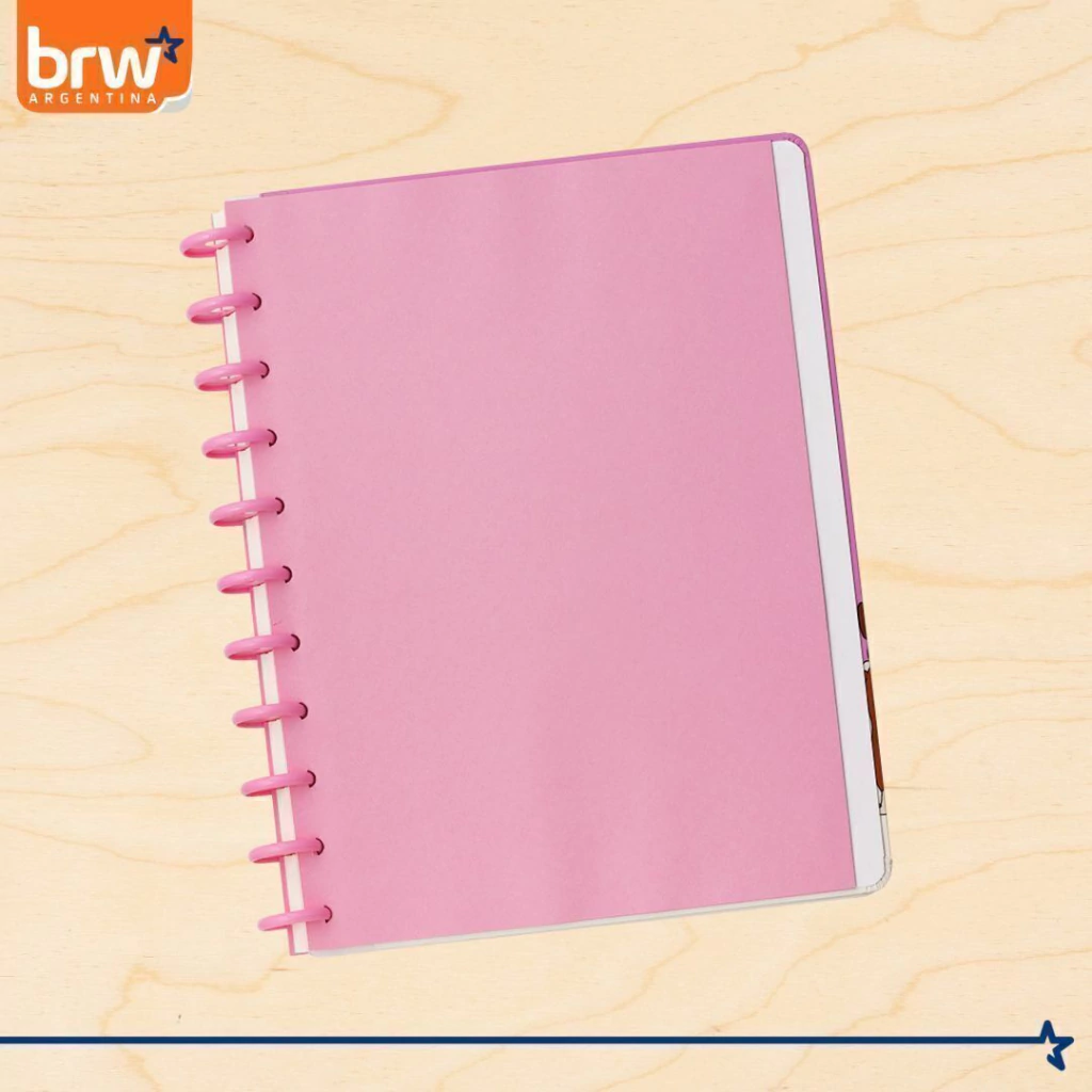 Cuadernos Inteligentes BRW * Rosa Inspiración * Tamaño A4 (Grandes) Hojas rayadas Sistema de Discos