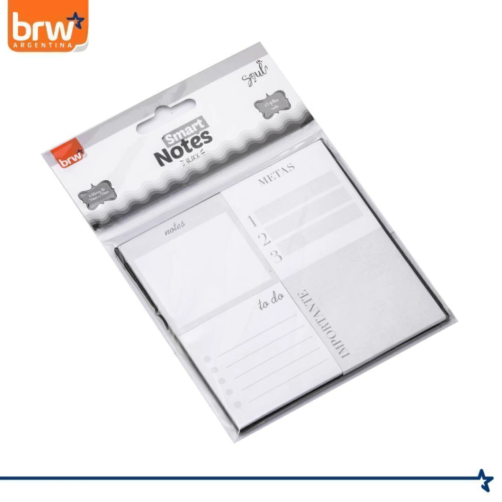 Notas Adhesivas BRW * BLACK Con Tapa * x 4 tacos