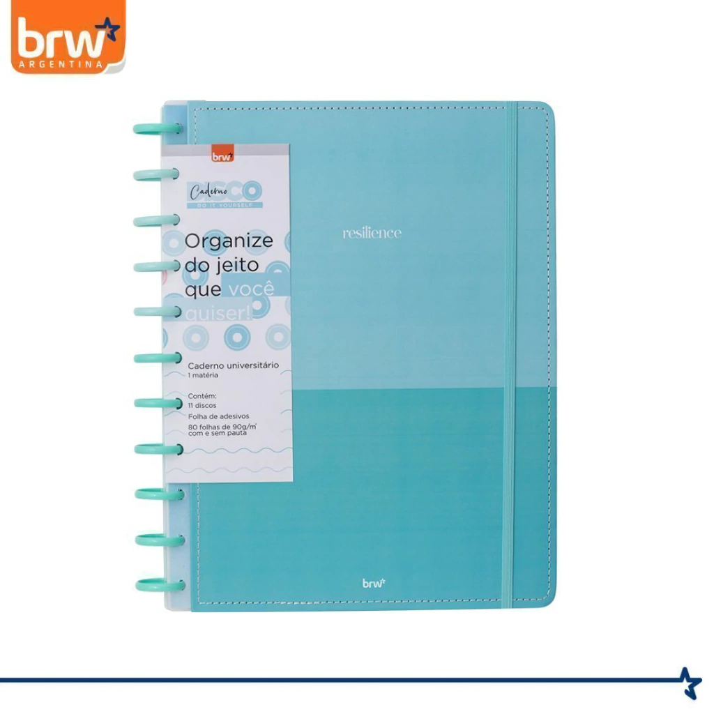 Cuadernos Inteligentes BRW * Turquesa Resiliencia * Tamaño A4 (Grandes) Hojas rayadas Sistema de Discos
