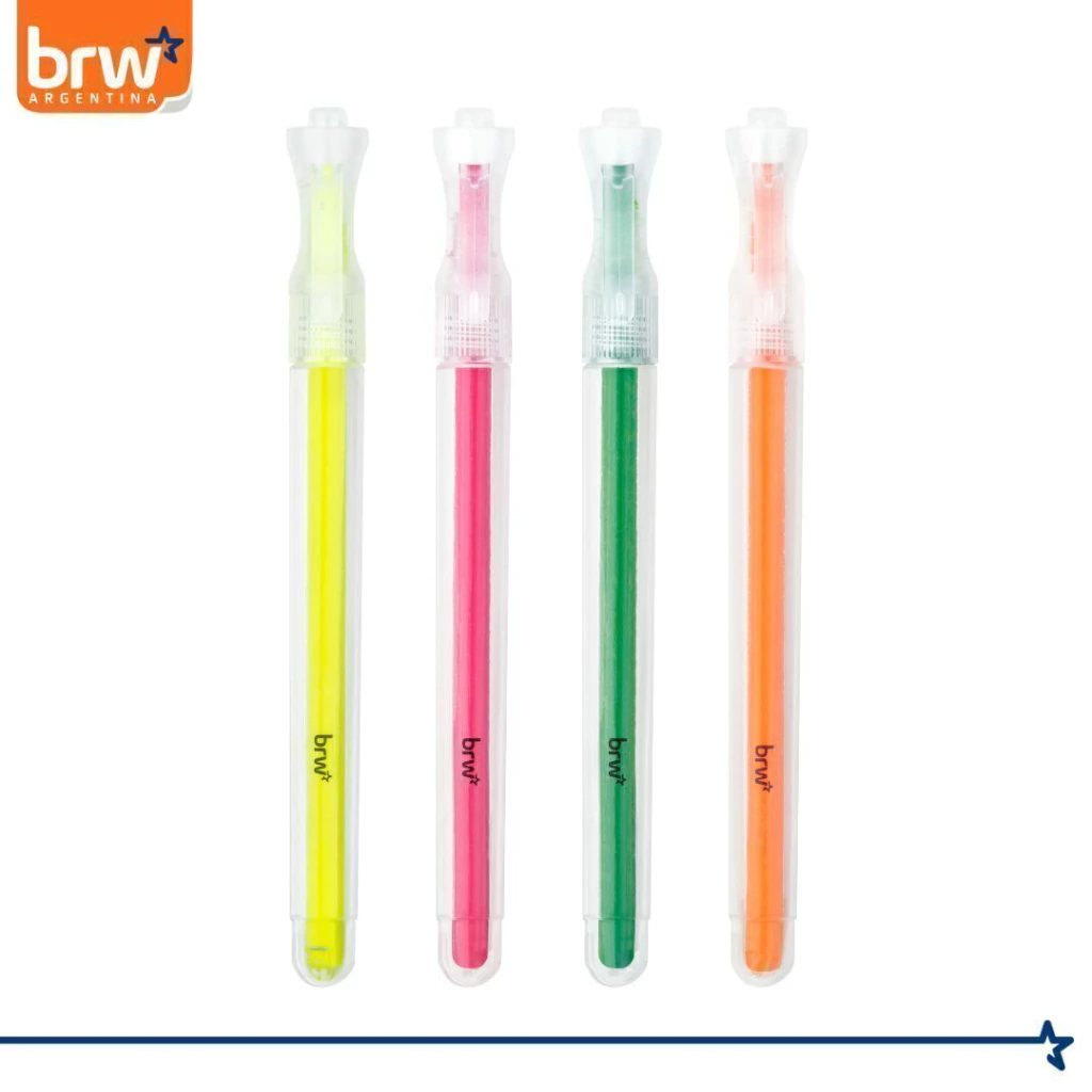 Resaltadores BRW Flúo x 4 (Neón)