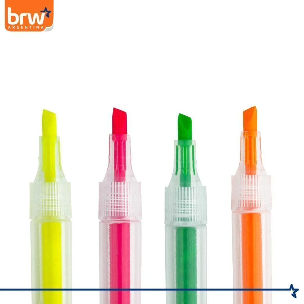 Resaltadores BRW Flúo x 4 (Neón)