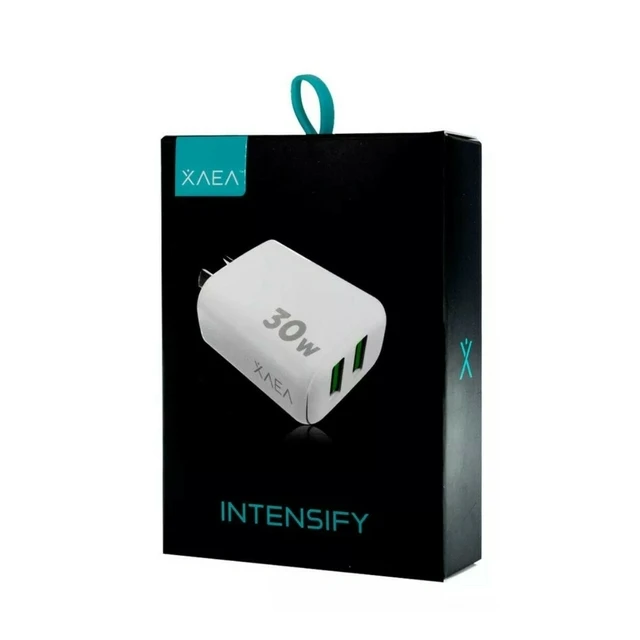 CABEZAL ** XAEA INTENSIFY ** 30W (SIN CABLE) CARGADOR - Carga RAPIDA - ENCHUFE  Entrada USB x2