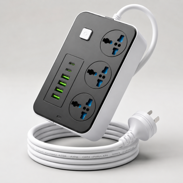 Zapatilla GITATRO (C/ 4 USB + 2 TIPO C) ENCHUFE 3 BOCAS 220V C/ TECLA 1.75M (Con Tecla de ON/OFF)  SEGURIDAD C/ PROTECCION