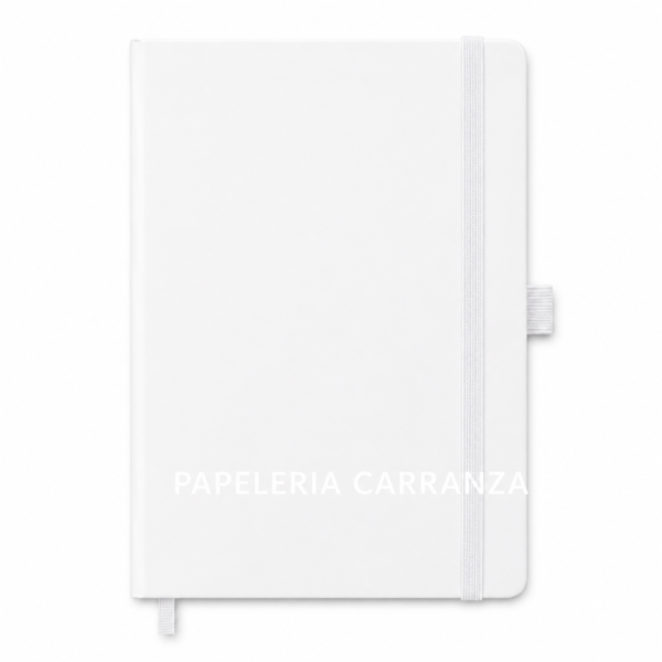 Cuadernos Cosidos - Blanco -  Rayado Tamaño A5 80 Hojas c/ Elástico y Porta Lapicera
