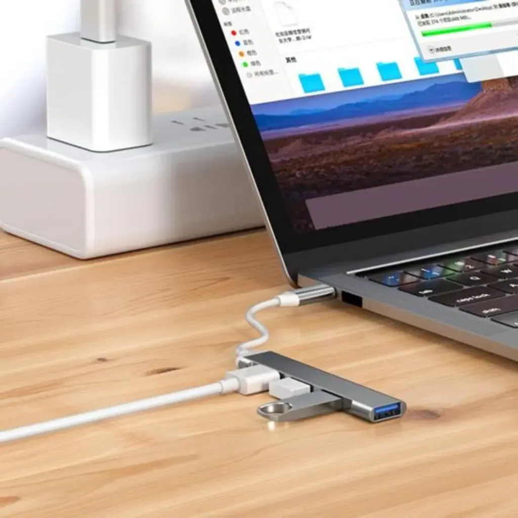 HUB USB * 4 Puertos Salida USB * Con Teclas (Zapatilla Prolongador USB)