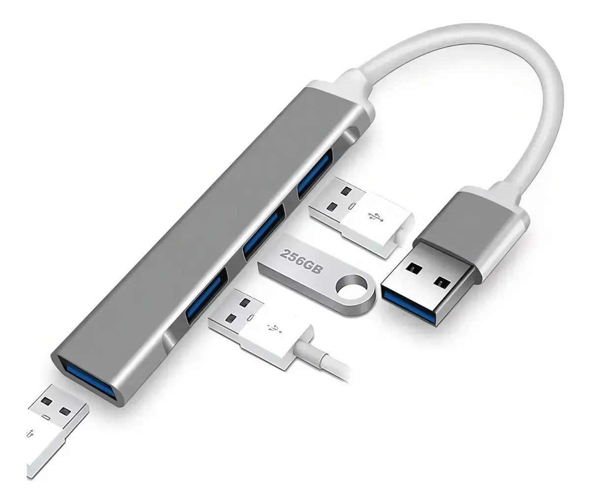 HUB USB * 4 Puertos Salida USB * Con Teclas (Zapatilla Prolongador USB)