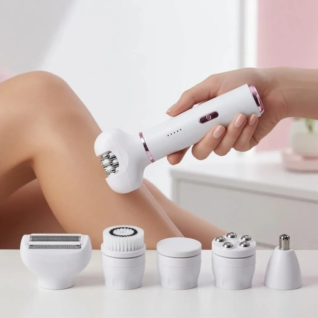 DEPILADORA ELECTRICA 6 en 1 * FACIAL, Y CORPORAL * (Puntas Intercambiables) RECARGABLE