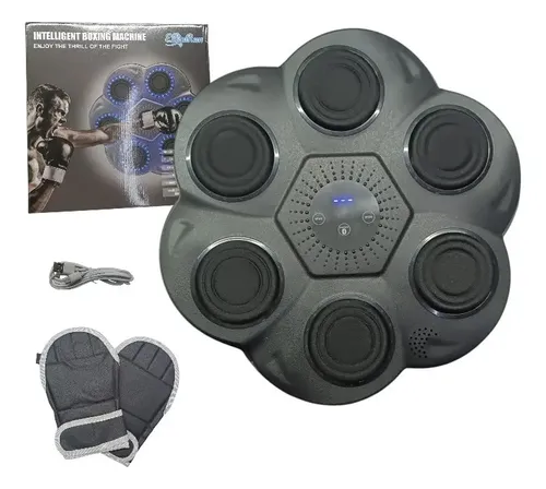 Maquina de Boxeo Inteligente + Guantes + Agarre a la pared + Bluetooth (Musica) Parlante