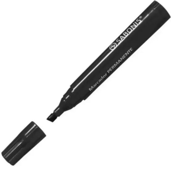 Marcador Permanente SABONIS - NEGRO - Punta Biselada (x unidad)