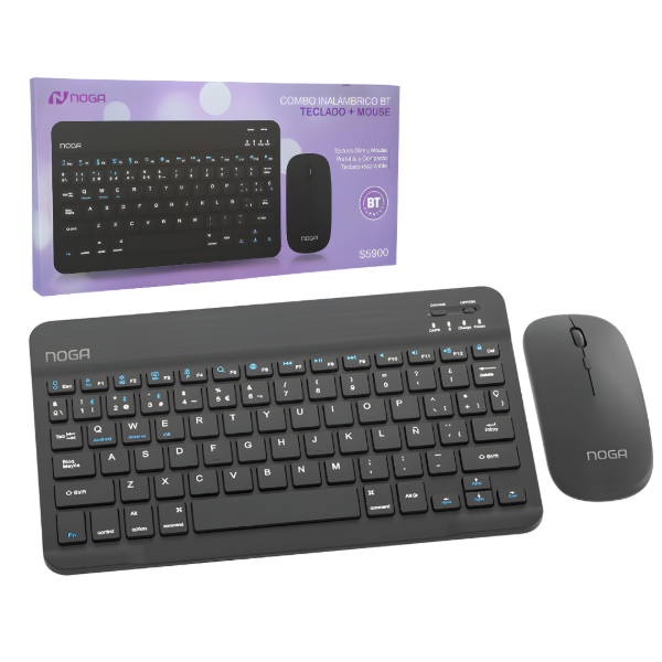 Combo NOGA Mini Inalámbrico * NEGRO * RECARGABLE (Teclado Recargable+ Mouse) Pc Notebook Celular Tablet
