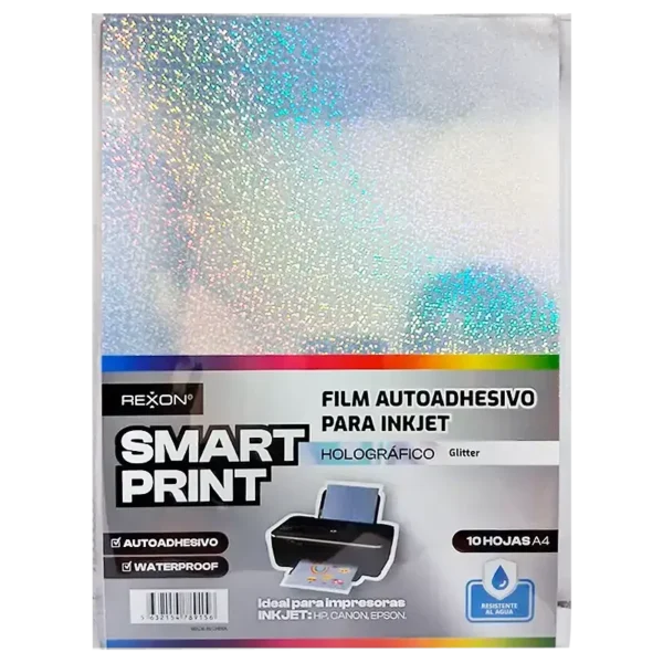 Resma de Film REXON Autoadhesivo - Holográfico Glitter - (Resistente al Agua) x 10 unidades