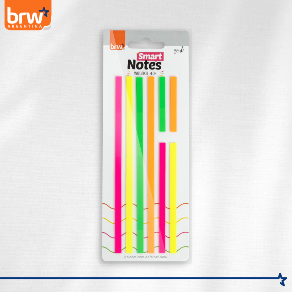 NOTAS BRW ** RESALTA NEÓN **  AUTOADHESIVAS (TRANSPARENTES - RESALTADOR)