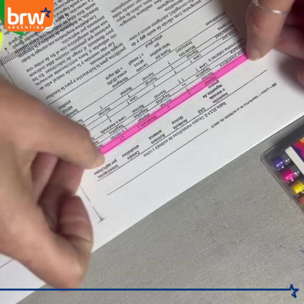 NOTAS BRW ** RESALTA NEÓN **  AUTOADHESIVAS (TRANSPARENTES - RESALTADOR)