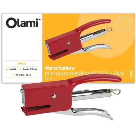 Abrochadora OLAMI Tipo Pinza Numero 21/ 6 - 26/6 Metal (20 Hojas)