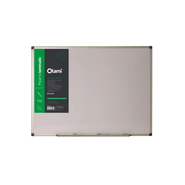 Pizarra Blanca Olami 90x150 + Soporte para colgar + Soporte para B0rrador y Marcad0r (Marco Aluminio)