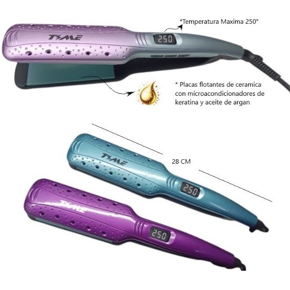 Planchitas para el Pelo * TIME KERATIN THERAPY * Keratina + Aceite de Argan - Profesional - Indicador Led