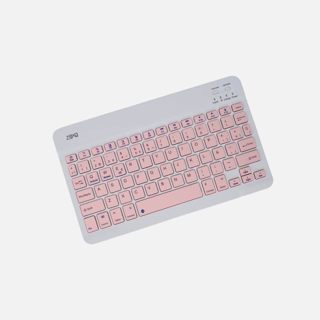 Teclado Mini Inalámbrico YEXA * ROSA * RECARGABLE (Teclado Recargable) Pc Notebook Celular Tablet
