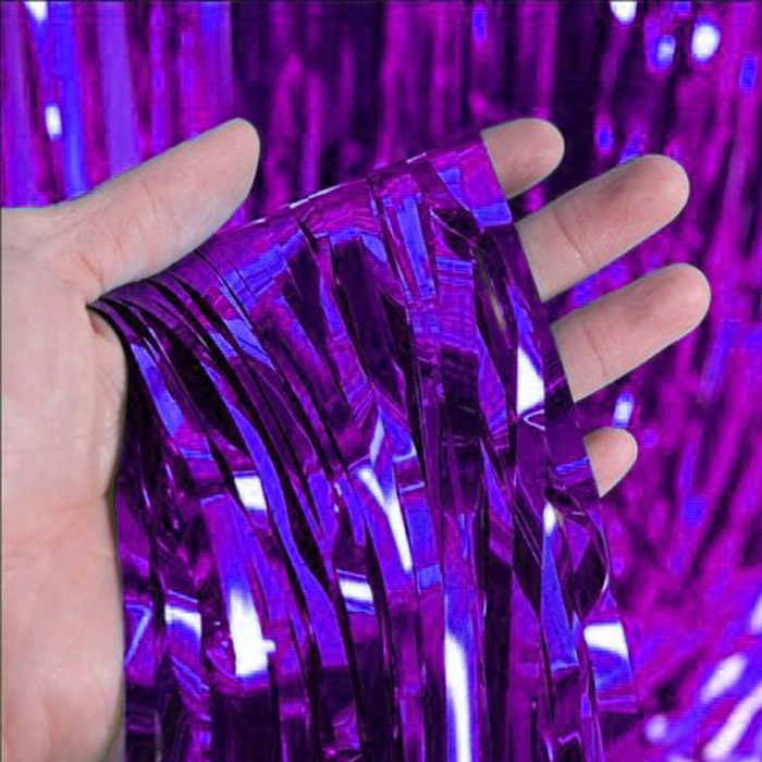 CORTINA LLUVIA * VIOLETA * METALIZADA FOIL FRINGE CURTAIN