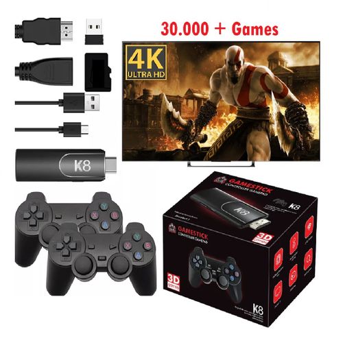 Nueva versión de Consola de Juegos ** K8 GAME STICK PLUS ** JUEGOS (Incluye 2 JOYSTICK) 40.000+ Clásicos Modelo 2026 HDMI EMULADOR de 64GB 4K