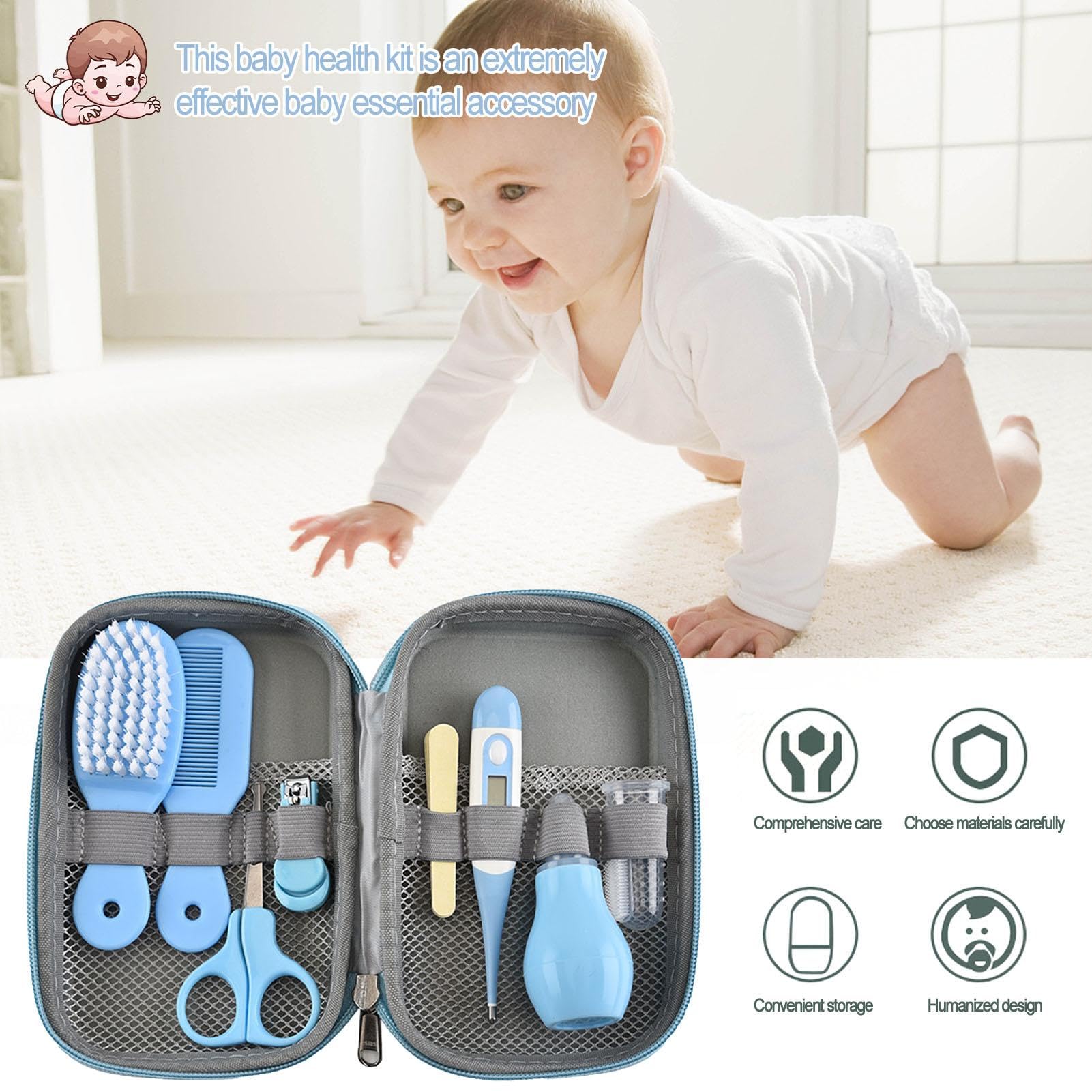 SET CUIDADO BEBE X 8 PIEZAS + NECESER ESTUCHE RIGIDO