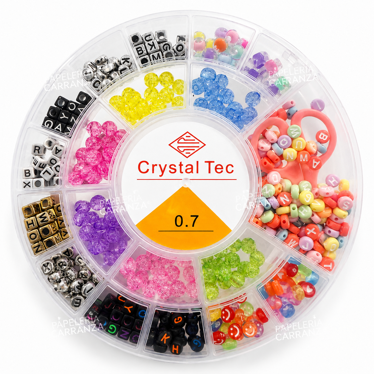 Set de Bijou Infantil - Pulseras CRYSTAL TEC - C/ Estuche Rígido + Tijeritas + Rollo de Tanza (2400 Piezas)