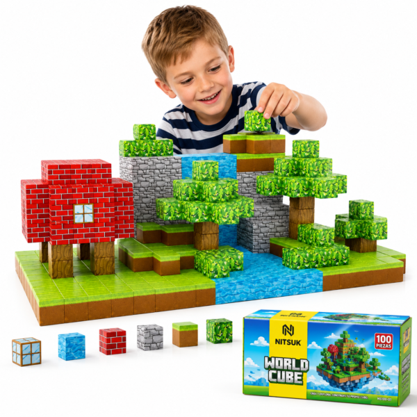 BLOQUES MAGNETICOS - MINECRAFT 100 PIEZAS - CONSTRUCCION WORLD CUBE