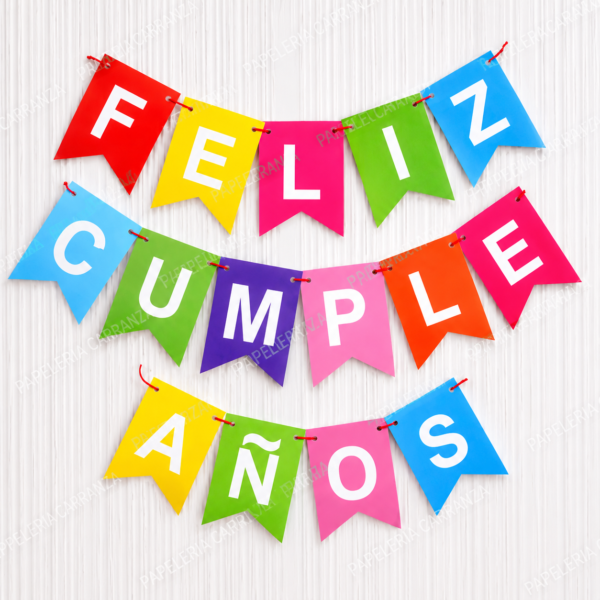 Guirnalda * FELIZ CUMPLEAÑOS * (Banderines Multicolor)