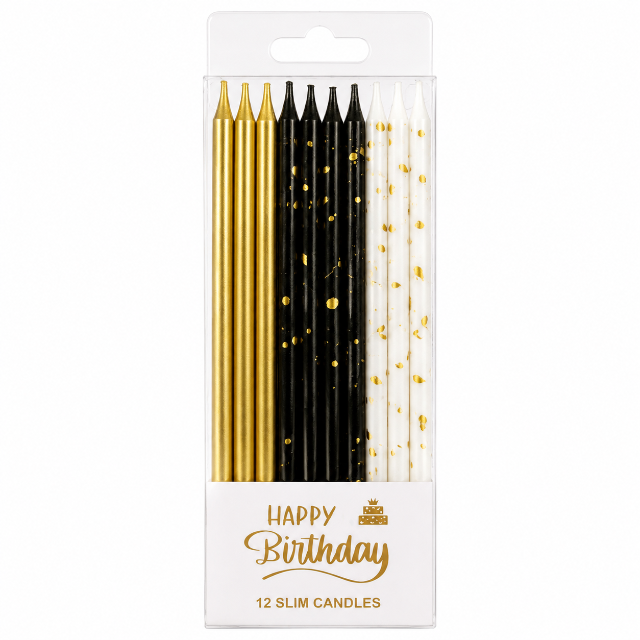 Velitas Slim Candles - ORO, NEGRO Y BLANCO - Combinadas x 12
