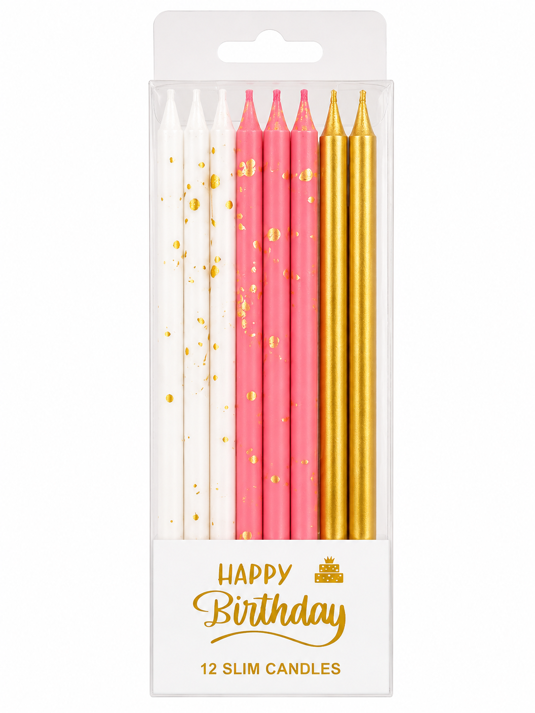 Velitas Slim Candles - ORO, BLANCO Y ROSA - Combinadas x 12