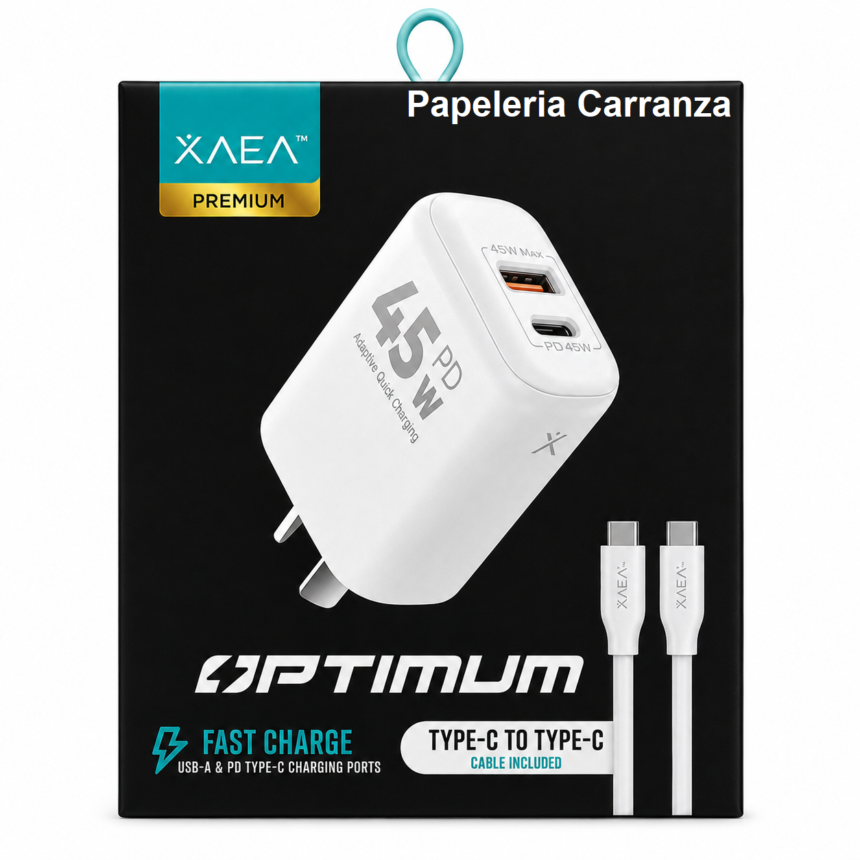 Cargador para Celular OPTIMUM (Salida Tipo C) 45W Premium Usb (Carga Ultra Rapida) - Calidad de un Original