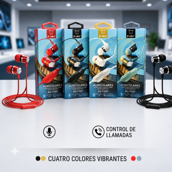 Auriculares Time ** AU 11021 ** c/ Micróf0no + Contestar llamadas