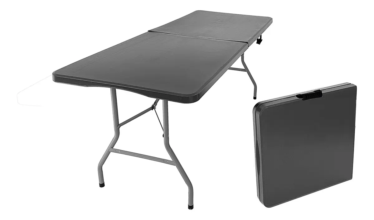 Mesa Plegable Resistente NOGA Portatil Negra (1.80 x 70 x 74) Eventos Exterior