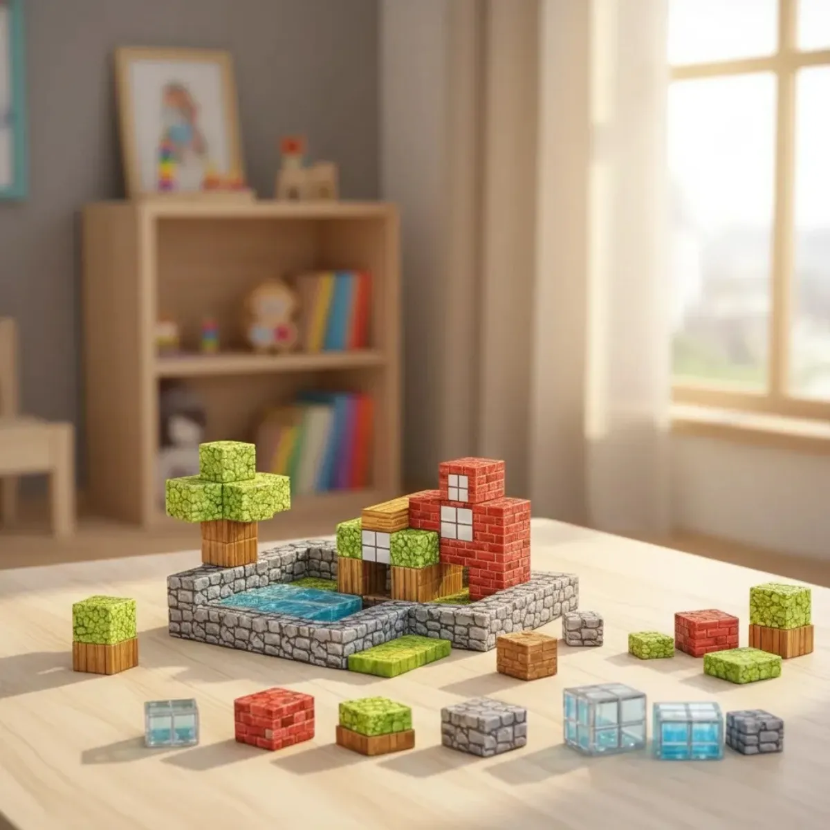 BLOQUES MAGNETICOS - MINECRAFT 100 PIEZAS - CONSTRUCCION WORLD CUBE