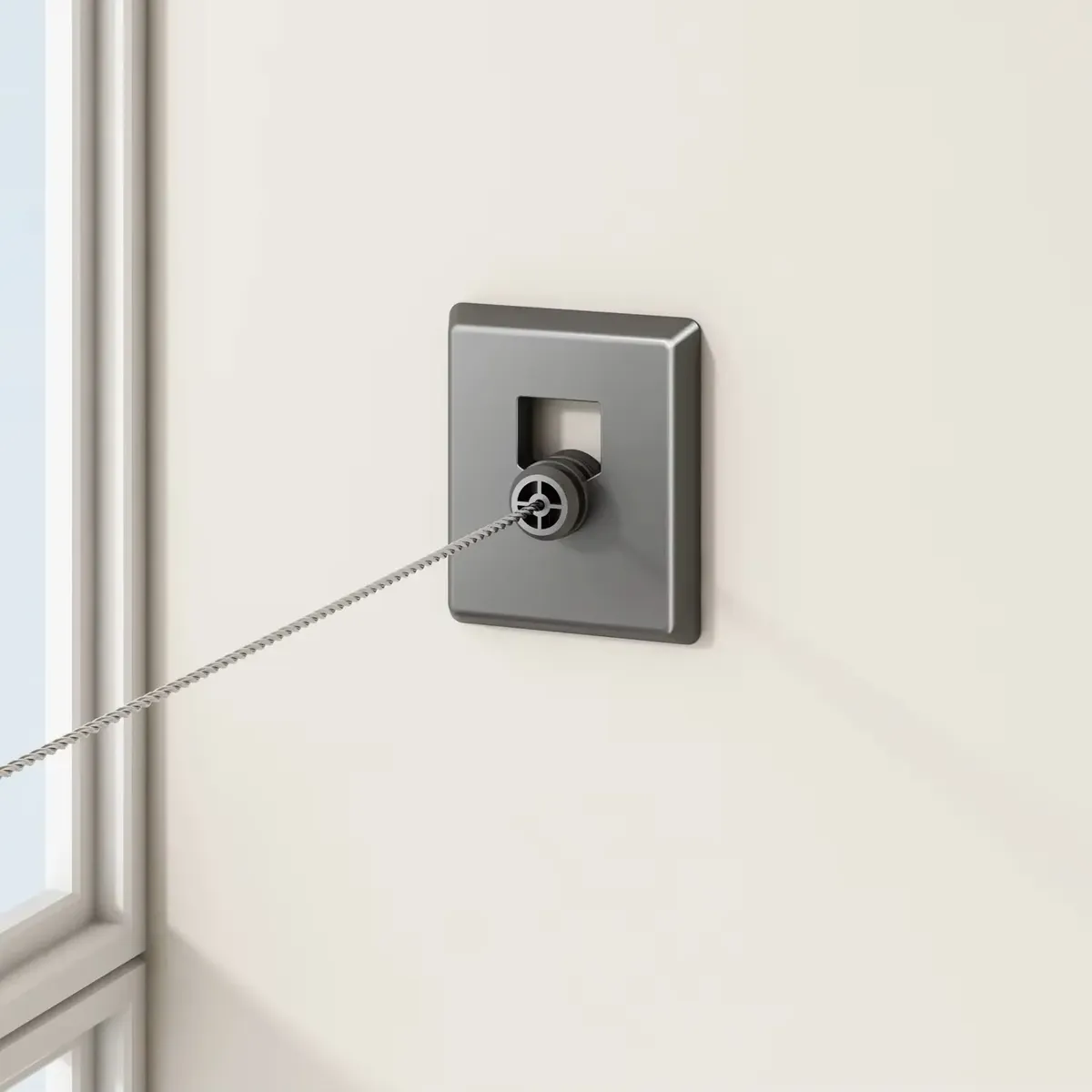 Tendedero Tipo Japonés Negro Retráctil De Pared 4.2 metros