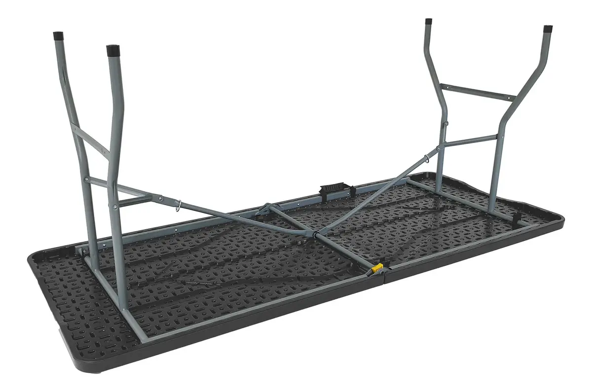 Mesa Plegable Resistente NOGA Portatil Negra (1.80 x 70 x 74) Eventos Exterior