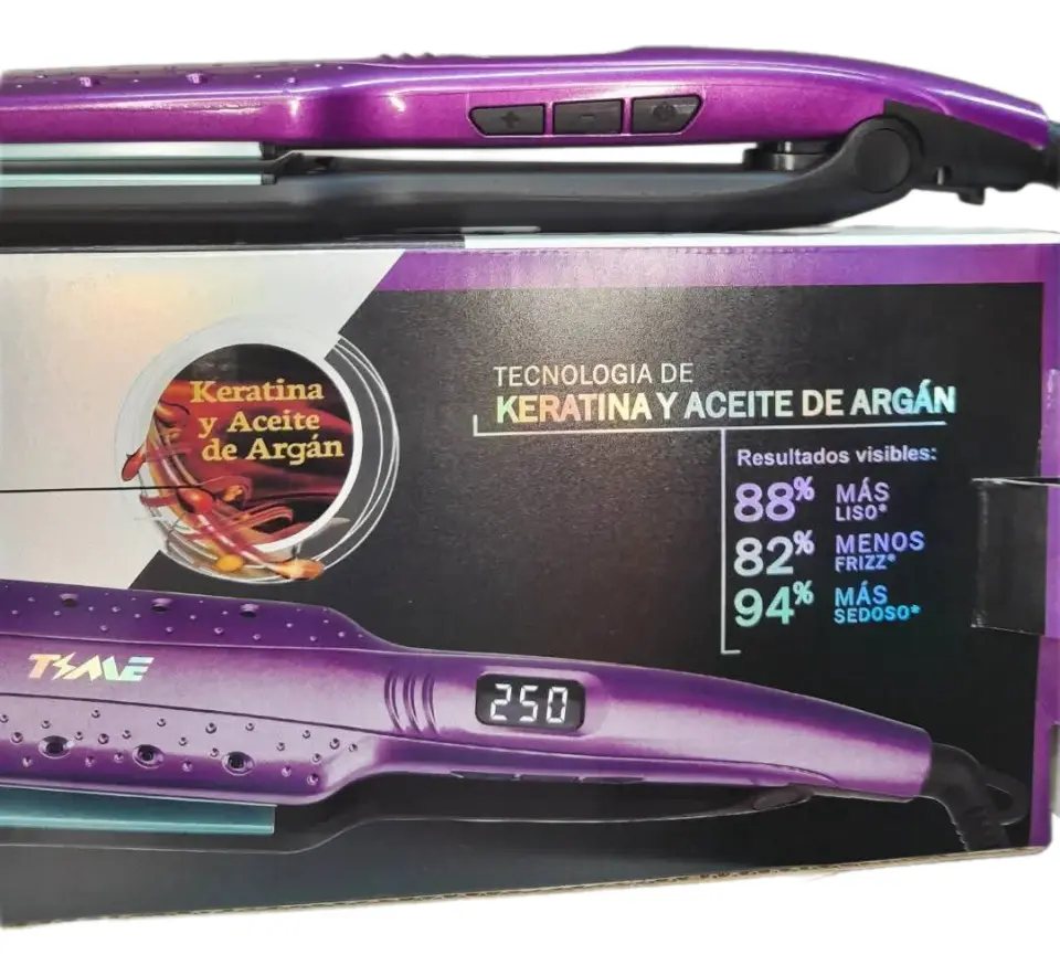 Planchitas para el Pelo * TIME KERATIN THERAPY * Keratina + Aceite de Argan - Profesional - Indicador Led
