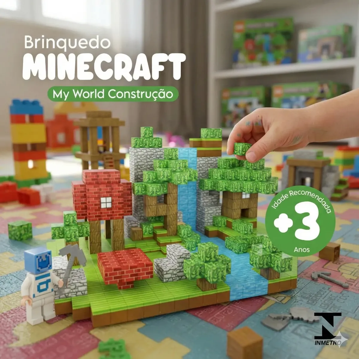 BLOQUES MAGNETICOS - MINECRAFT 100 PIEZAS - CONSTRUCCION WORLD CUBE