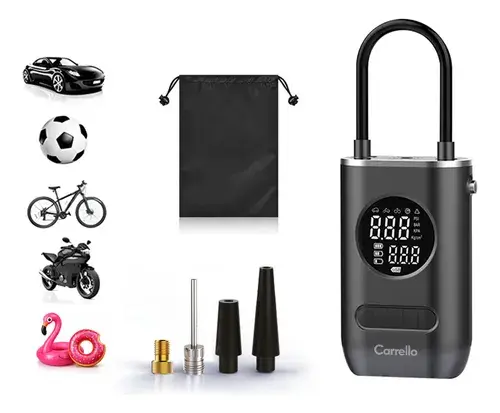 Inflador Portatil Recargable C/ Linterna Compresor Infla Rueda Auto , Bici, Moto, Pelotas, etc